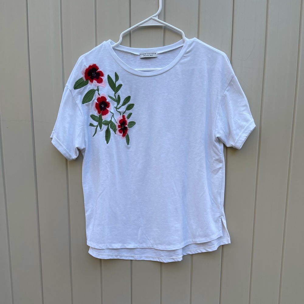 white floral shirt